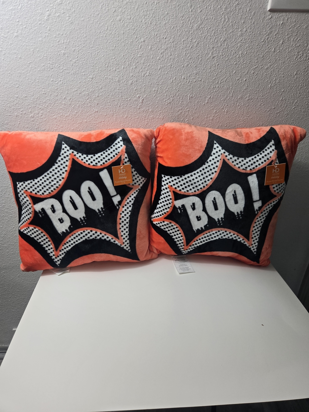 HD Designs Orange "Boo!" Decorative Throw Pillow - Set of 2